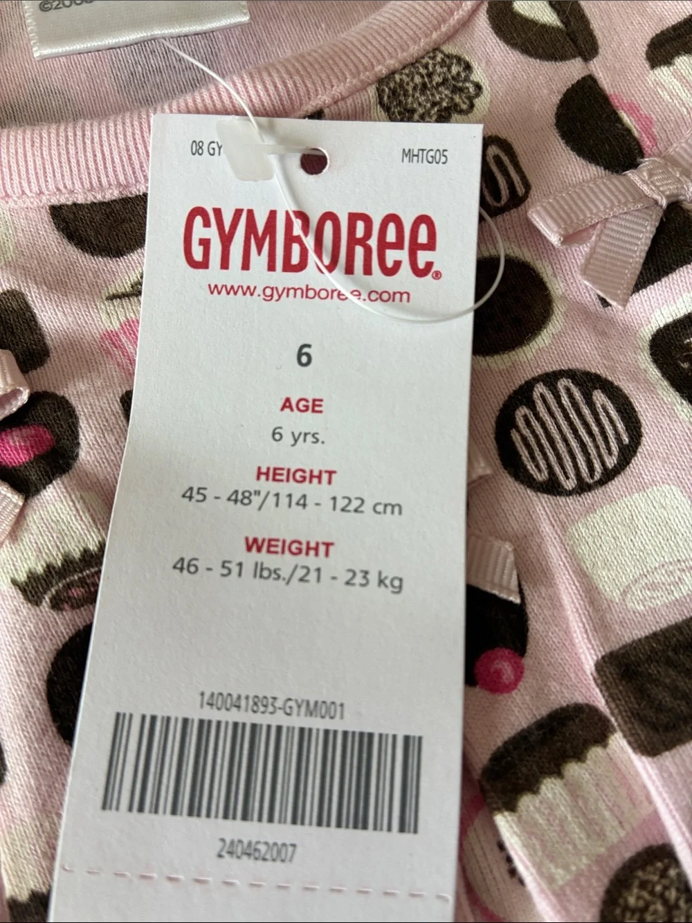 Gymboree Candy Shop Pink and Brown Chocolate Print Girls cotton Dress